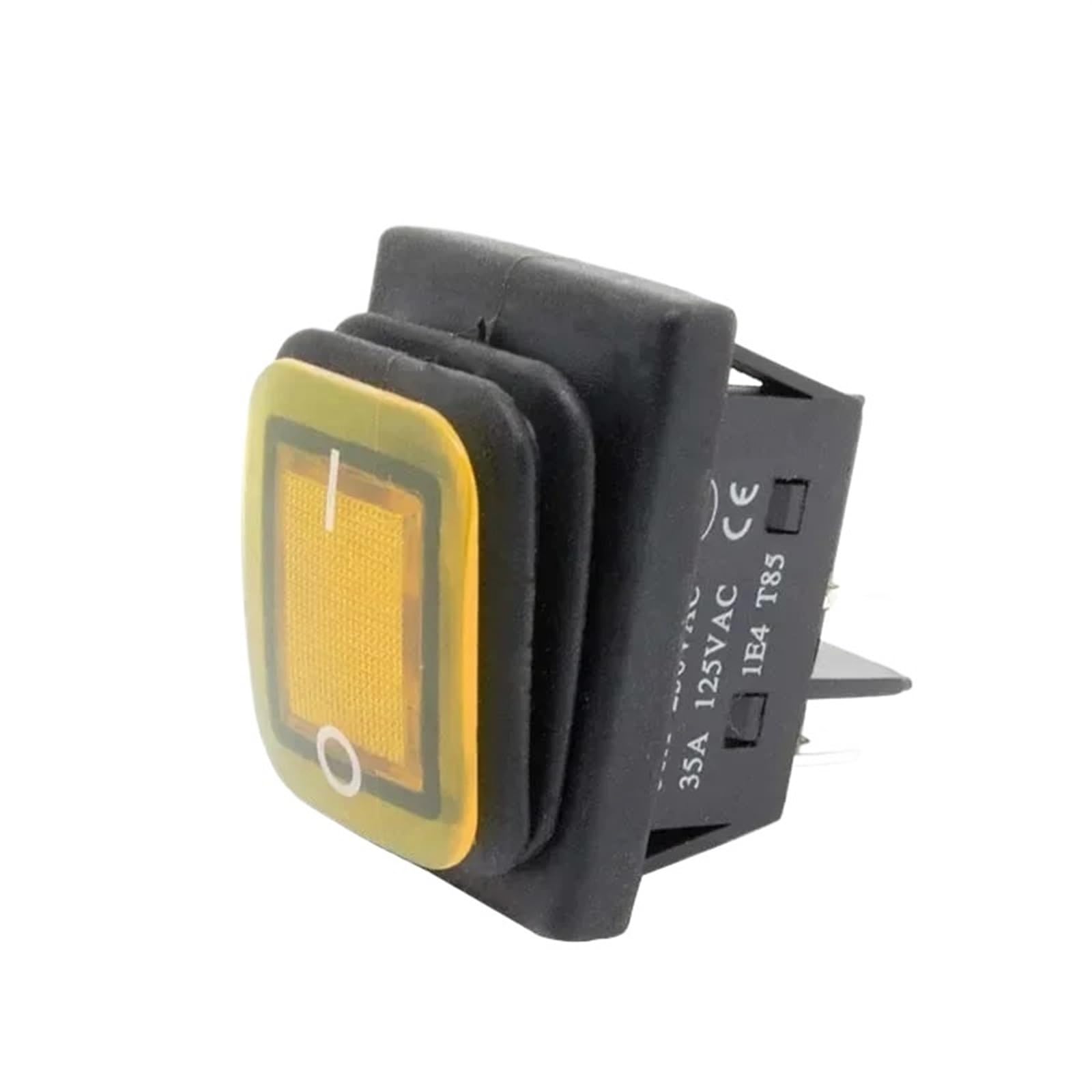 16A 250 VAC KCD4-201 przełącznik kołyskowy 12V 220V Czerwony Zielony Niebieski Żółty Podświetlane Światło DPST 4-pinowy włącznik (czarny bez diody LED, 220 V)