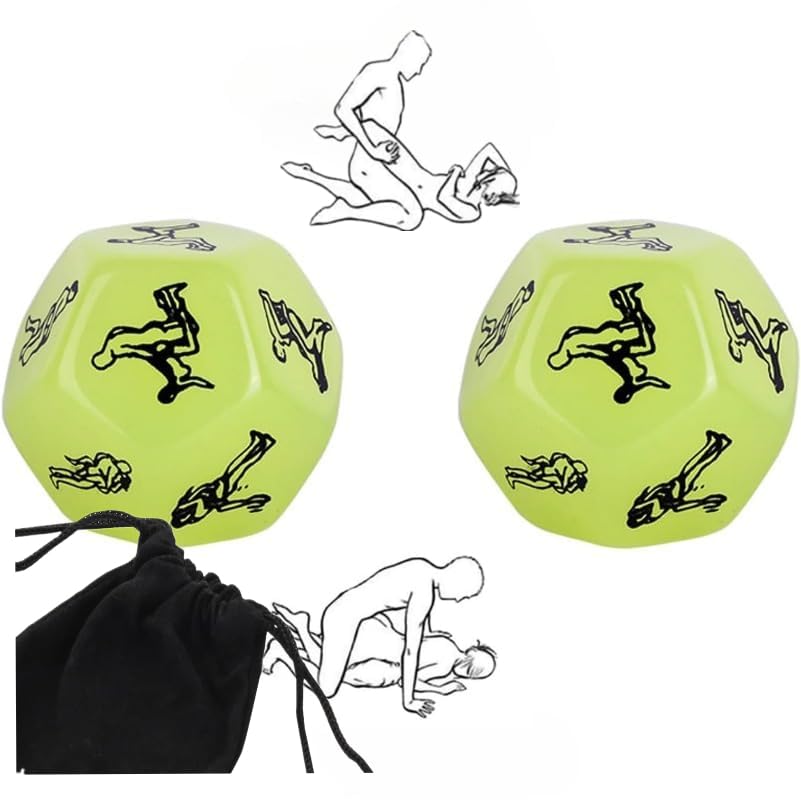 AJOHBM Dés Polyédriques acryliques – Sac Inclus, idéal pour Jeux de Couple​-Y10D08W