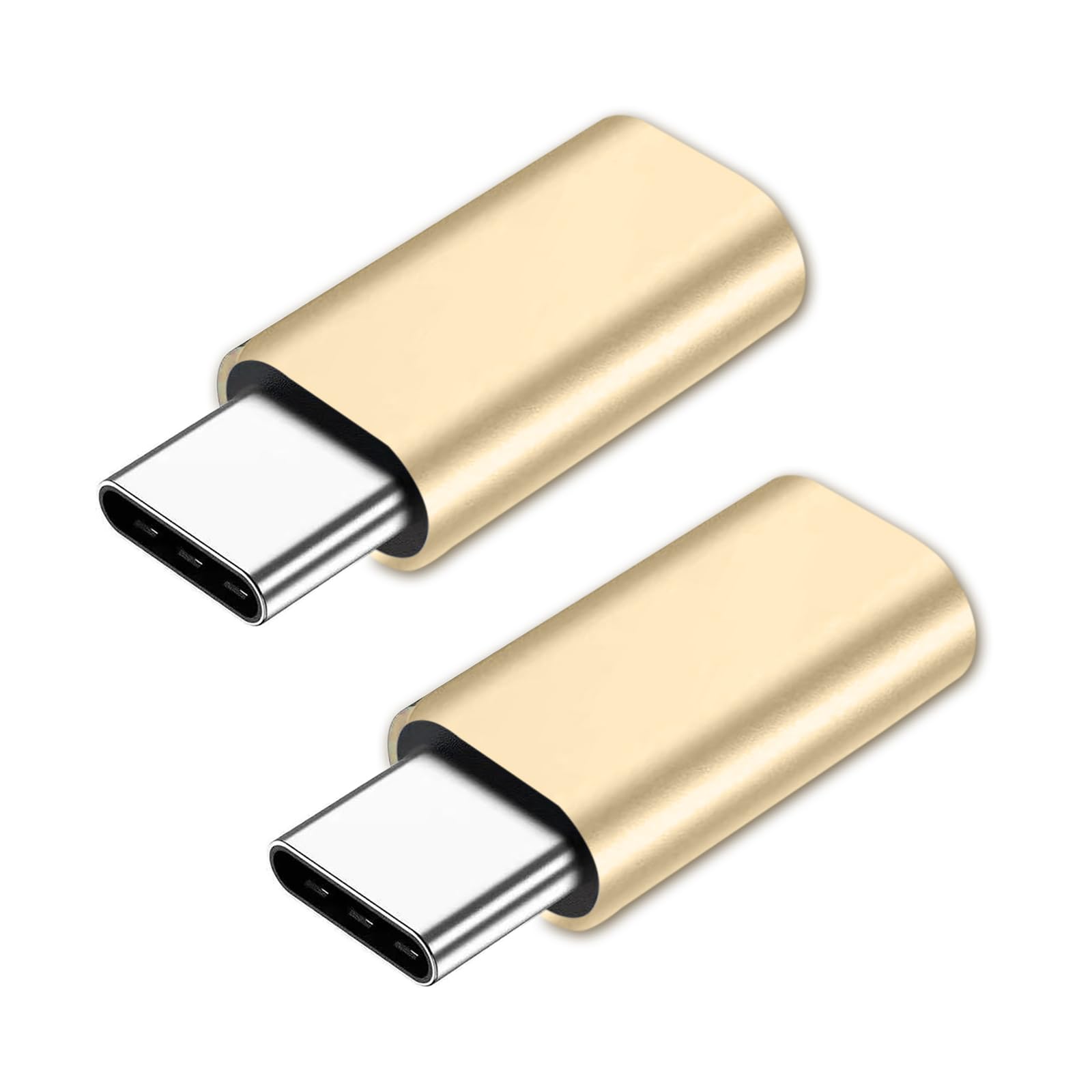 2Pack Lightning to USB C Adapter for iPhone15,PD Fast Charging Compatible with iPhone 15 Series/MacBook/Laptop/iPad/Samsung and More Type C Devices,Support Data Transmission,Compact Design-Golden