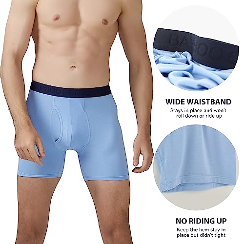 Image of BAMBOO COOL Men's Underwear Breathable Boxer Briefs with Fly Moisture-Wicking Lightweight Underwear 7-Pack