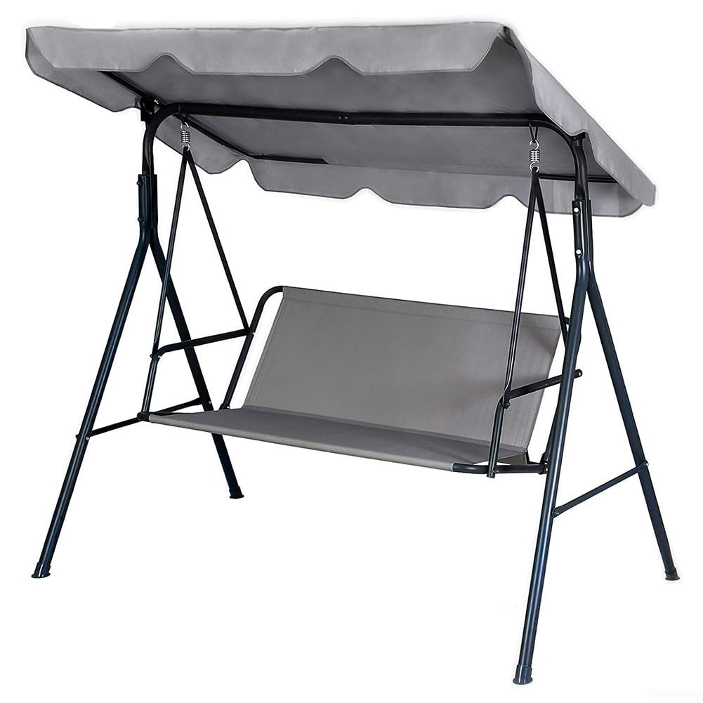 Funda de repuesto para asiento de columpio de tela Oxford 600D, funda para silla de columpio de jardín, para balcón, porche, patio, jardín (115 cm x 48 cm x 48 cm) (gris)