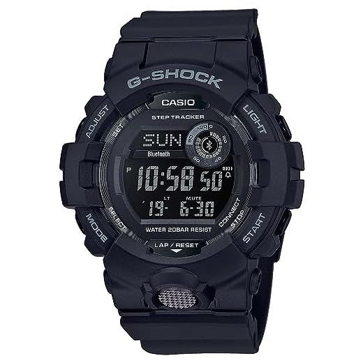 Casio G-SHOCK Reloj Digital, Contador de pasos, Sensor de movimiento, Aplicación de deporte gratuita para descargar, 20 BAR, Negro, para Hombre, GBD-800-1BER