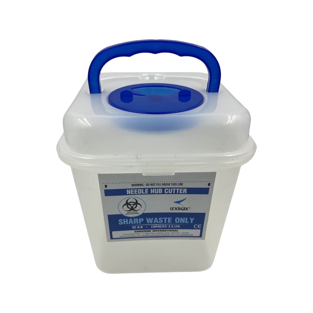 LexBax 2.5 liter needle hub cutter empty container for hospital and clinics - Pack of 2pc (B0BFFDJPDQ) Amazon Price History, Amazon Price Tracker