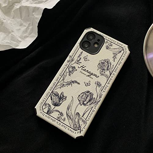 Coque iPhone XR fleur rétro anti-choc et anti-rayures motif blanc - 4