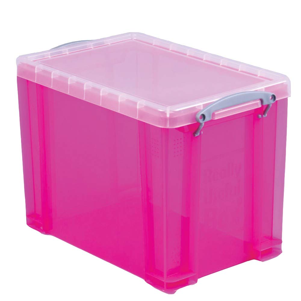 Really Useful Box Clear Really Useful 18L Box & Lid, Bright Pink (6 X 18L)