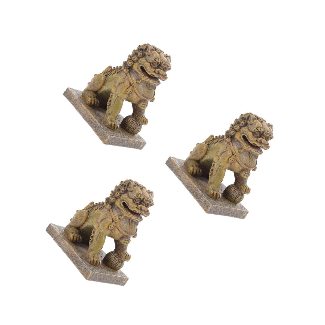 BESPORTBLE 3stücke Simulation Lion Deko Fisch Tank Landschaftsdeko Resin Handwerk Für Aquarium Dekorativ Und Versteckmöglichkeiten Für Fische
