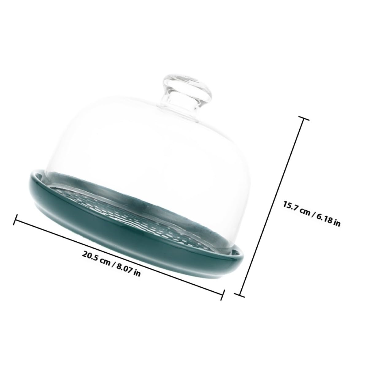 Dekorative Kuchenplatte aus Glas mit Deckel, Grün, 1 Satz
