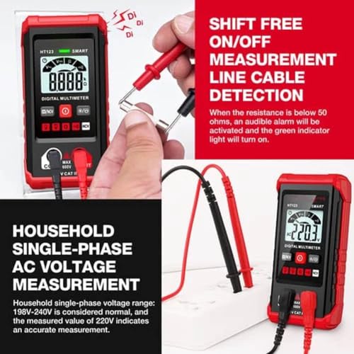 Bonseor Ht Automatic Digital Multimeter,Tm-510 4000 Counts Smart Digital Multimeter,Digital Display Intelligent Multimeter,Voltage Tester with Non-Contact Voltage Function (1 PCS) by Bonseor - Image 4