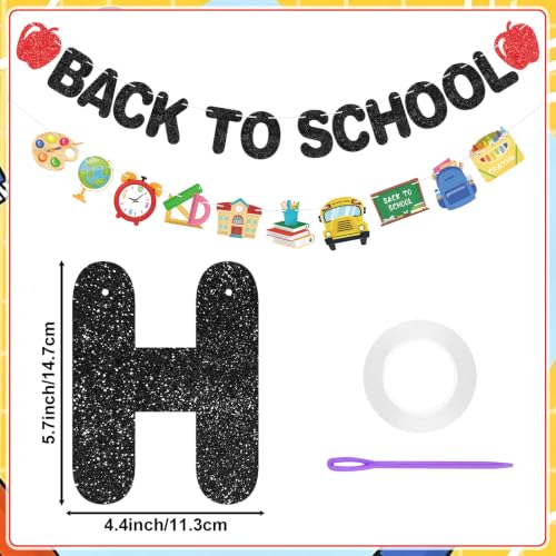 Image of Hooqict Back to School Banner Decorations Colorful Glitter Welcome Back Party Banner for First Day of School Office Classroom Bulletin Board Decorations