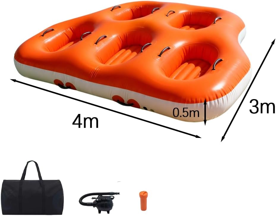 Towable Tubes for Boating Person,Pull Tube, Super Sofa Tubes for Boats,Inflatable Boat Tube,Front&Back Tow Points w/Heavy-Duty Thick Nylon Cover for Water Sports