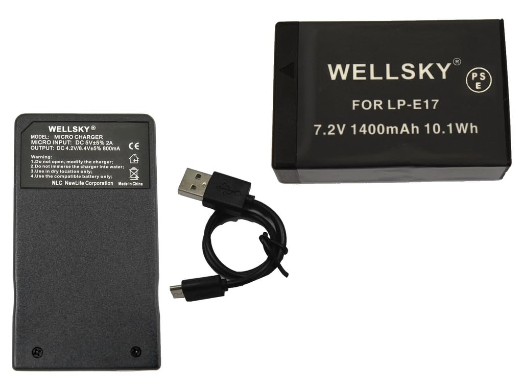Amazon | WELLSKY LP-E17 互換バッテリー 1点 + LC-E17 超軽量 USB