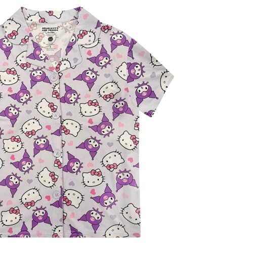 Hello Kitty Girls Pajama Set - 2 Piece Girls Pjs Button Down Short Sleeve & Pants For Kids - Official Product2