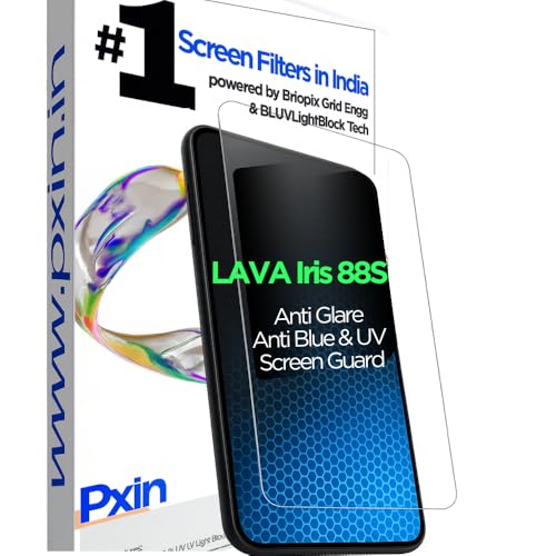 Image of Pxin Mobile Anti Bluelight and Anti Glare Screen Guard compatible with LAVA Iris 88S