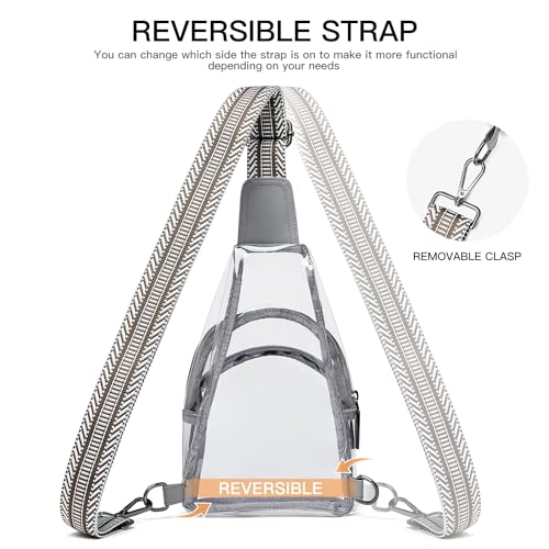 Image of LATMAP Clear Bag for Stadium Events 12x6x12 Clear Purse with 3-Zipper Pockets Crossbody Handbag Tote for Concerts Sports