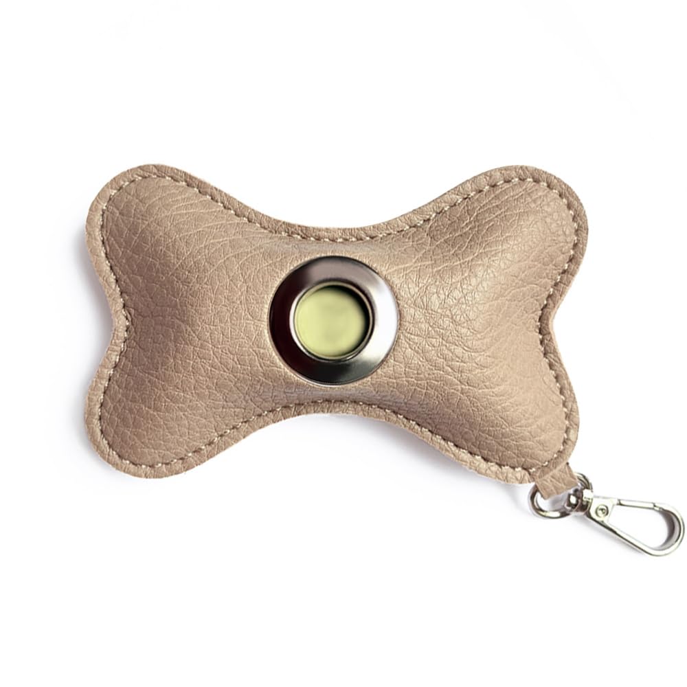 Dog Poop Bag Holder,Leather Pet Waste Bag Dispenser Zipered Pouch with Carabiner Clip Attached to Any Leashes for Walking, Outdoor, Travelling(no Poo Bags Include)