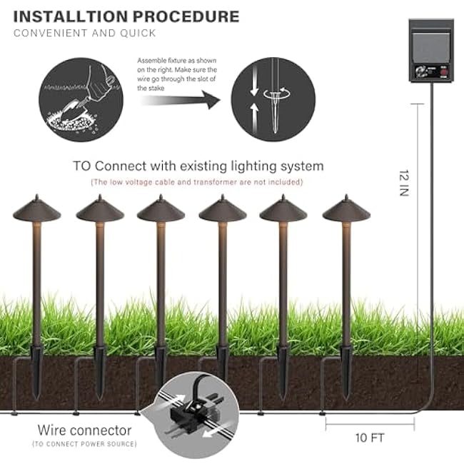 Pro Style Light Decorative Pathway Landscape Lights, 10W Low Voltage Path Yard Light 2700K Warm White, 1PK Aged Brass by Malibu 8308-9103-01