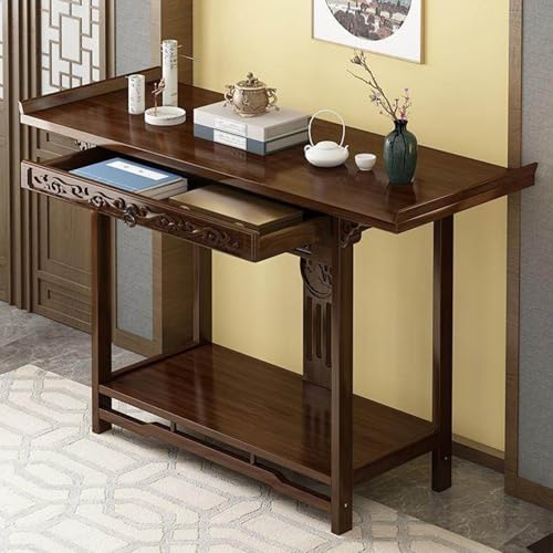 JINGSHIQIAOPL Mesa Consola Recibidor de Estilo Chino con Cajón Almacenamiento y Estante
