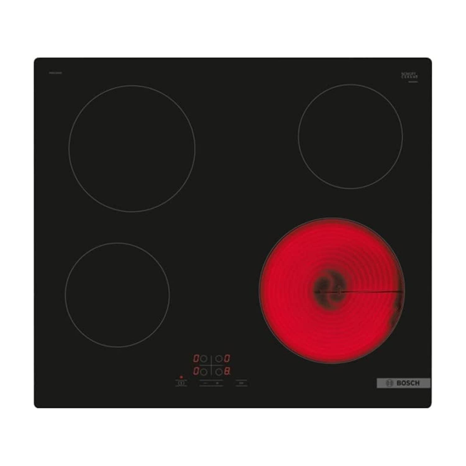 Bosch PKE611BA2E Serie 4 Elektro-Kochfeld 60 cm schwarz, Einbaurahmen ohne Rahmen