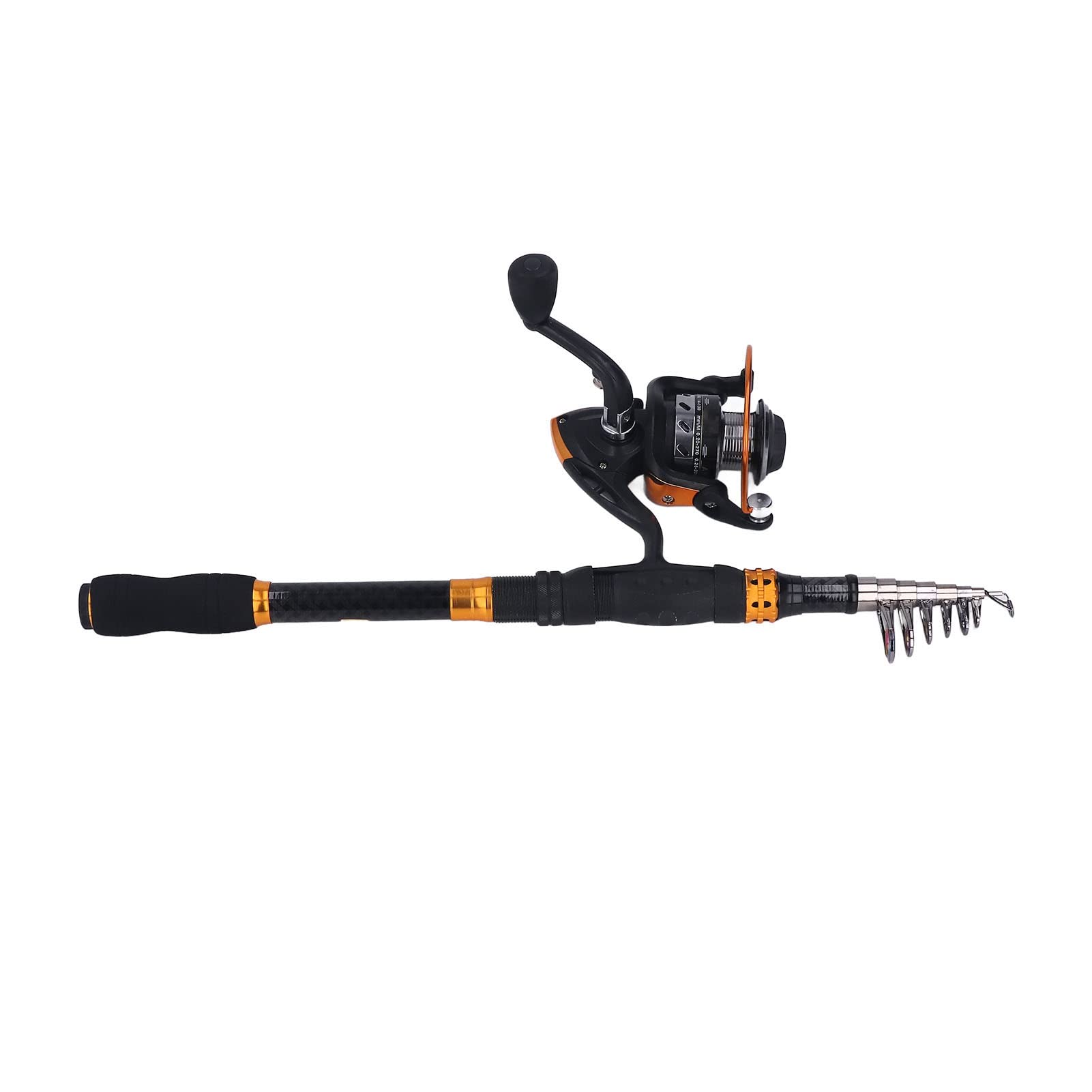 Kit canna da pesca professionale Canna da pesca telescopica leggera in fibra di carbonio con mulinello da spinning Set completo per pesca in acqua dolce e salata Canna da 2
