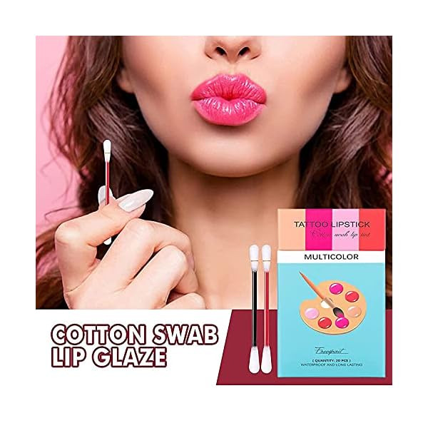 Blitzby-20-Pcs-Tattoo-Lipstick-Cigarette-Cotton-Swab-Lip-Stain-Portable-Non-Stick-Liquid-Lipstick-Long-Lasting-and-Waterproof-Lip-Tint-Multicolor Blitzby 20 Pcs Tattoo Lipstick Cigarette Cotton Swab Lip Stain, Portable Non-Stick Liquid Lipstick, Long-Lasting, and Waterproof Lip Tint. (Red)