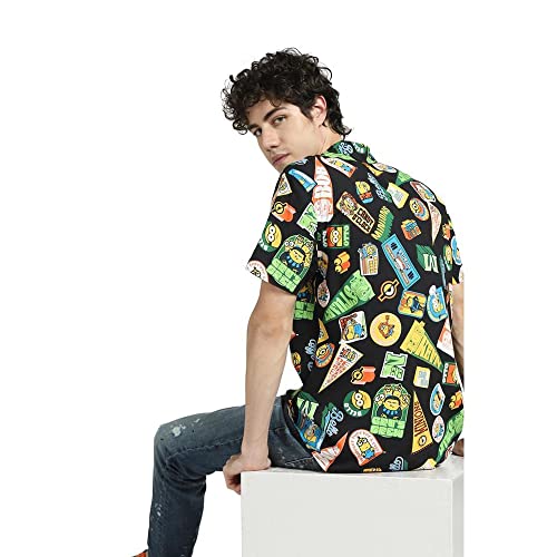 Image of JACK & JONES Men's Printed Regular Fit Rever /Resort Collar Casual Shirt