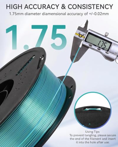 Image of Silk Dual Color PLA Filament 1.75mm, Silk Blue Green