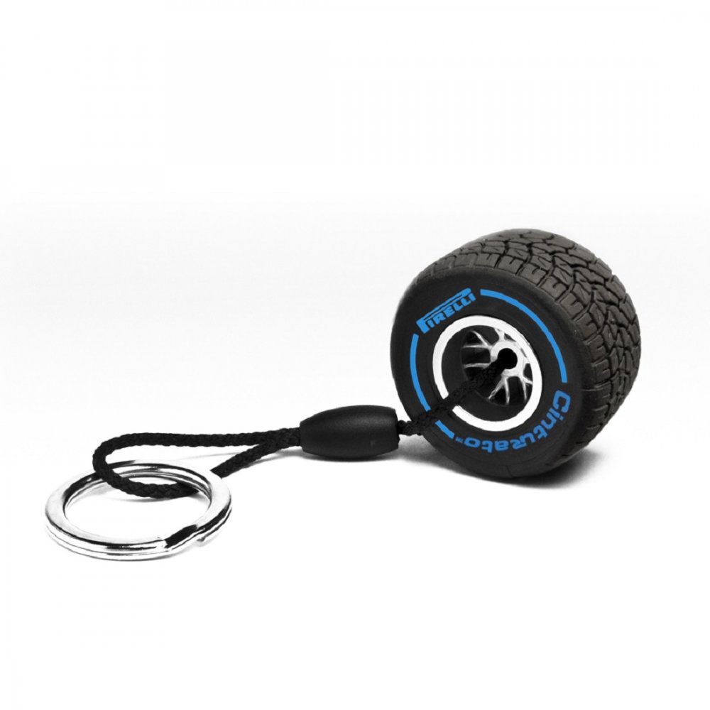 Pirelli Wet Tyre Keyring (Blue), Yellow, One Size