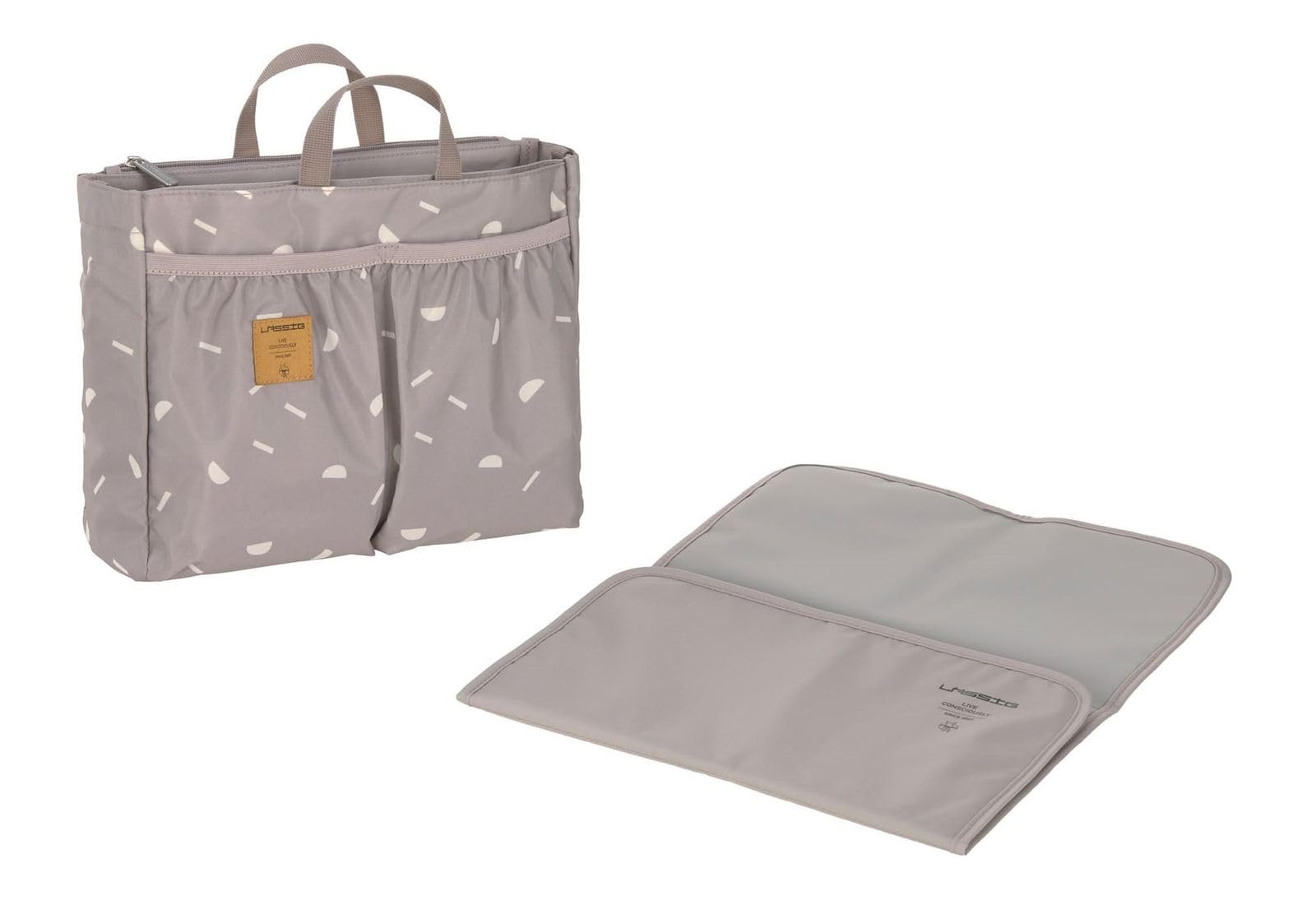 Lässig Organizzatore per passeggini per bambini Borsa per pannolini Borsa fasciatoio Piccola borsa per la toilette incl. Fasciatoio/Multitalent Organizer Blocks taupe, av2022, cd20dee2