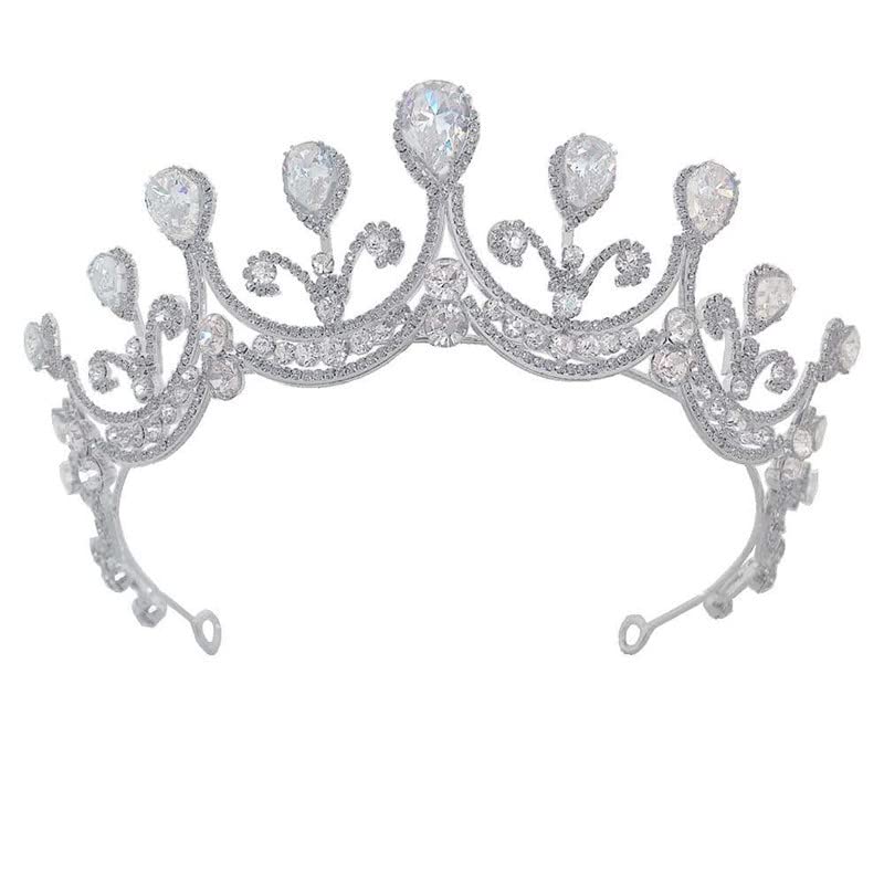 Tiaras de princesa con cristales de lujo y fijación firme para peinados de boda