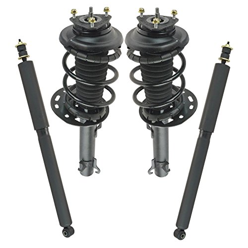 Image of TRQ Front and Rear Complete Strut Assembly & Shock Absorber Kit Complete Strut & Coil Spring Assembly Compatible with 2006-2011 Ford Focus