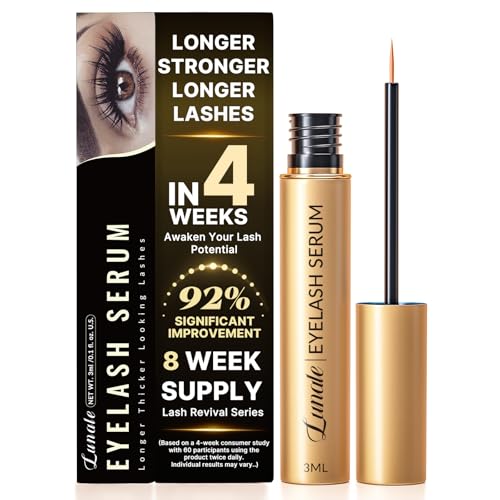 Eyelash Growth Serum with Advanced Formula: Rapid Eye Lash Enhancing Serum for Eyelash and Eyebrow Growth in 3-4 Weeks - Boost Longer Thicker and Fuller Lashes (3ML)