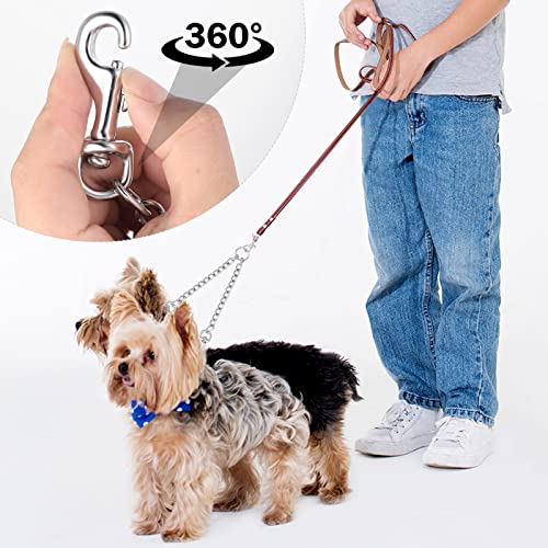 TIESOME Metal Double Dog Leash, Double Leash for Dogs Walking Training 360° Rotation Two Dog Splitter, Comfortable Chew Proof Dual Dog Leash Extension Splitter (2.5mm x 40cm)