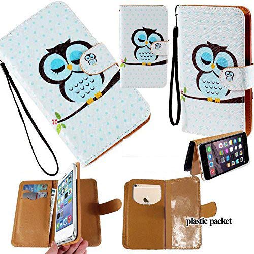 Universal PU Leather Strap Case/Purse/Clutch Fits Apple Samsung LG etc. Owl in A