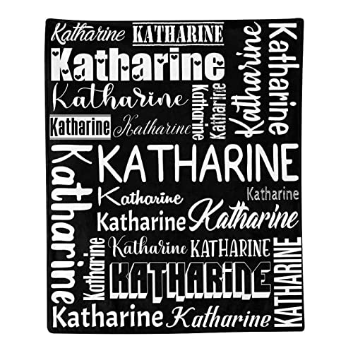 Personalized Blanket for Kids Adults Personalized Name Blanket Custom Blanket with Name Personalized Gifts for Christmas Birthday Valentines Day Mothers Fathers Day (Black&White, 60"x80")