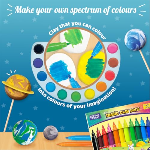 Image of Imagimake Magic Clay | Colour & Create | Solar System Craft Kit |DIY School Projects | Art & Craft Kit | Make 10 Super Clay Creations | Birthday Gift for 5,6,7,8 Year Old Girls & Boys, Multicolor