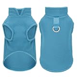 Sleeveless Pullover Fleece Vest for Small Dogs: Cozy Polyester Dog Jacket, Tank Top Sweater with Leash Ring and Armholes, Crisp, Warm, and Easy-to-Wear Design for Everyday Comfort Lake Blue XS