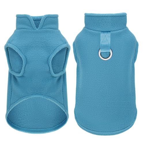 Sleeveless Pullover Fleece Vest for Small Dogs: Cozy Polyester Dog Jacket, Tank Top Sweater with Leash Ring and Armholes, Crisp, Warm, and Easy-to-Wear Design for Everyday Comfort Lake Blue 2XL by Paiaite - Used condition - US$10.49