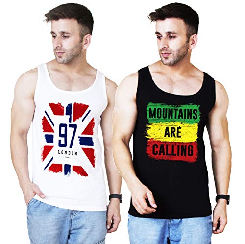 Image of Veirdo Men's Cotton Printed Regular Fit Vest