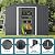 CrownLand Outdoor Vented Backyard Garden Storage Shed 6X8 Feet Tool House with Double Doors Outdoor Lawn Steel Roof Sheds (Gray) Grey