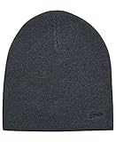 Superdry Herren Strickmütze mit Vintage-Logo, Reichhaltiger Holzkohle-Melbel, Einheitsgröße