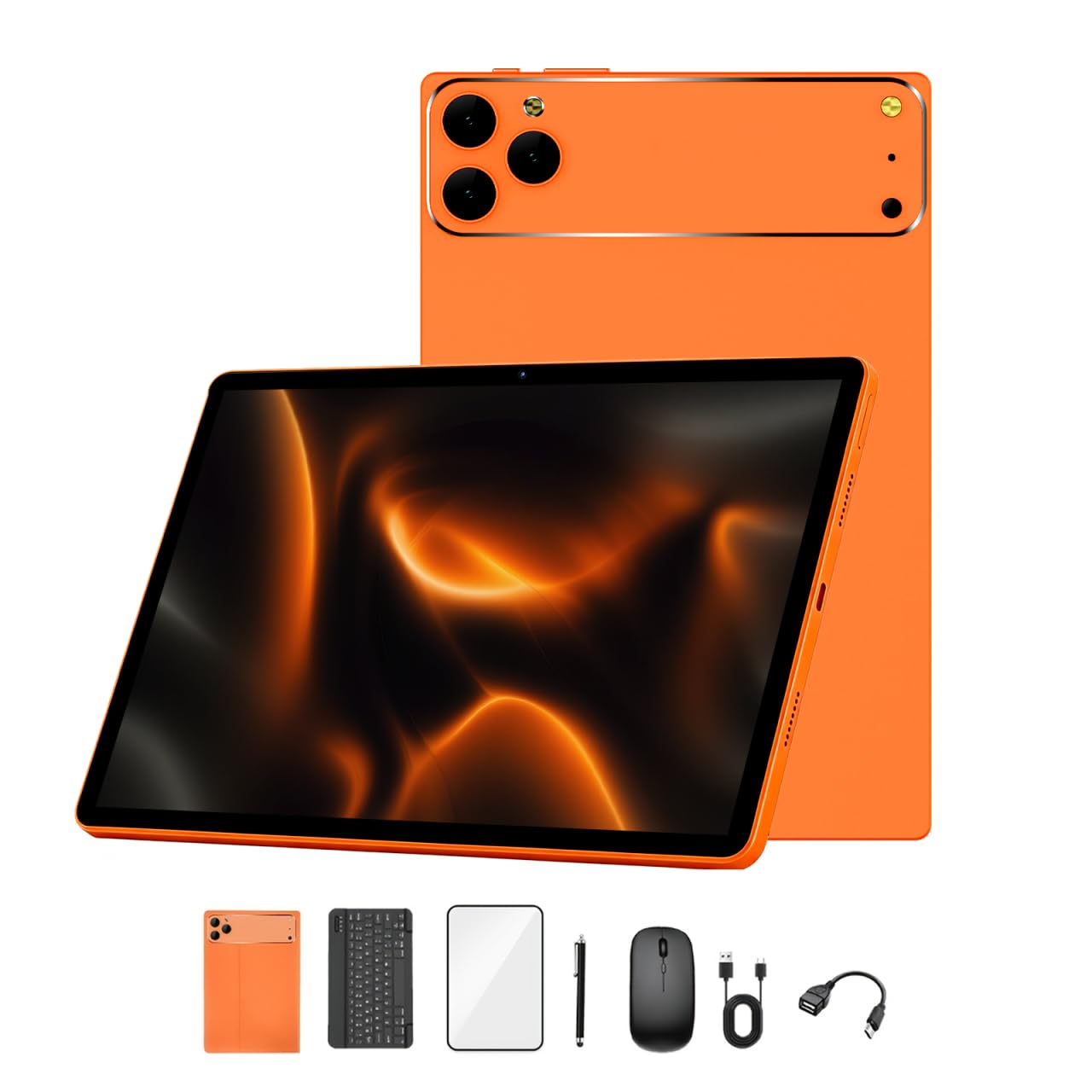 Crelander Tablet Android 13 da 10,1 pollici, con slot per scheda SIM, 4G LTE Calling, 24 GB + 128 GB, batteria da 5000 mAh, doppia fotocamera, Bluetooth/WiFi, bundle con custodia, tastiera, mouse e