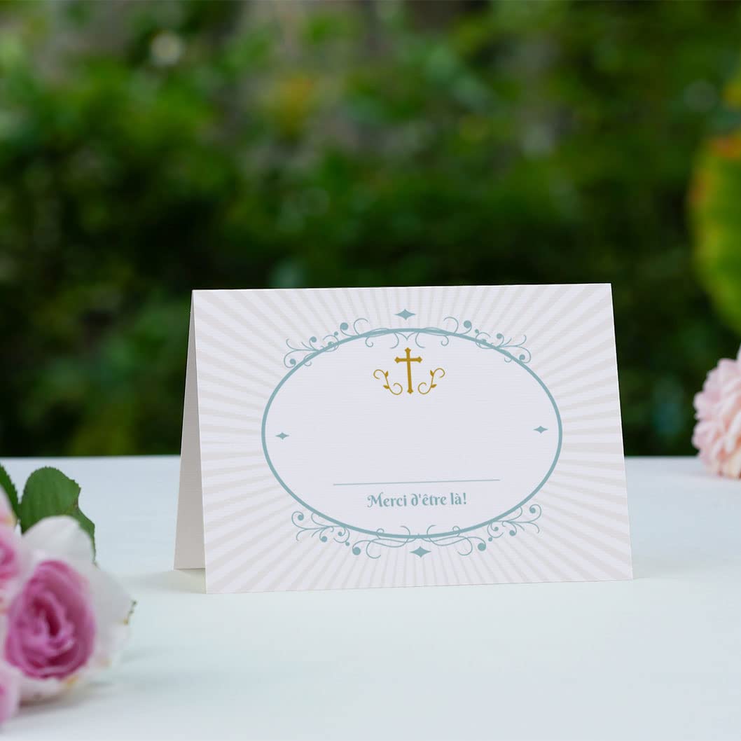 50 Cartes Place Marque Partycards - Format A7 (5.2x7.4cm) - Papier Résistant - Pour Mariage, Anniversaire, Baptême - Fabriqué En Allemagne