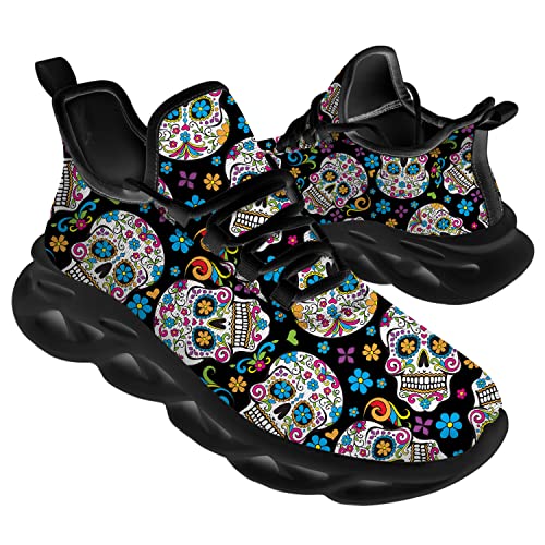 Sugar Skull Shoes for Men Women Road Running Shoes Sport Walking Tennis Sneakers Cross Trainer Shoes Gifts for Boy Girl2
