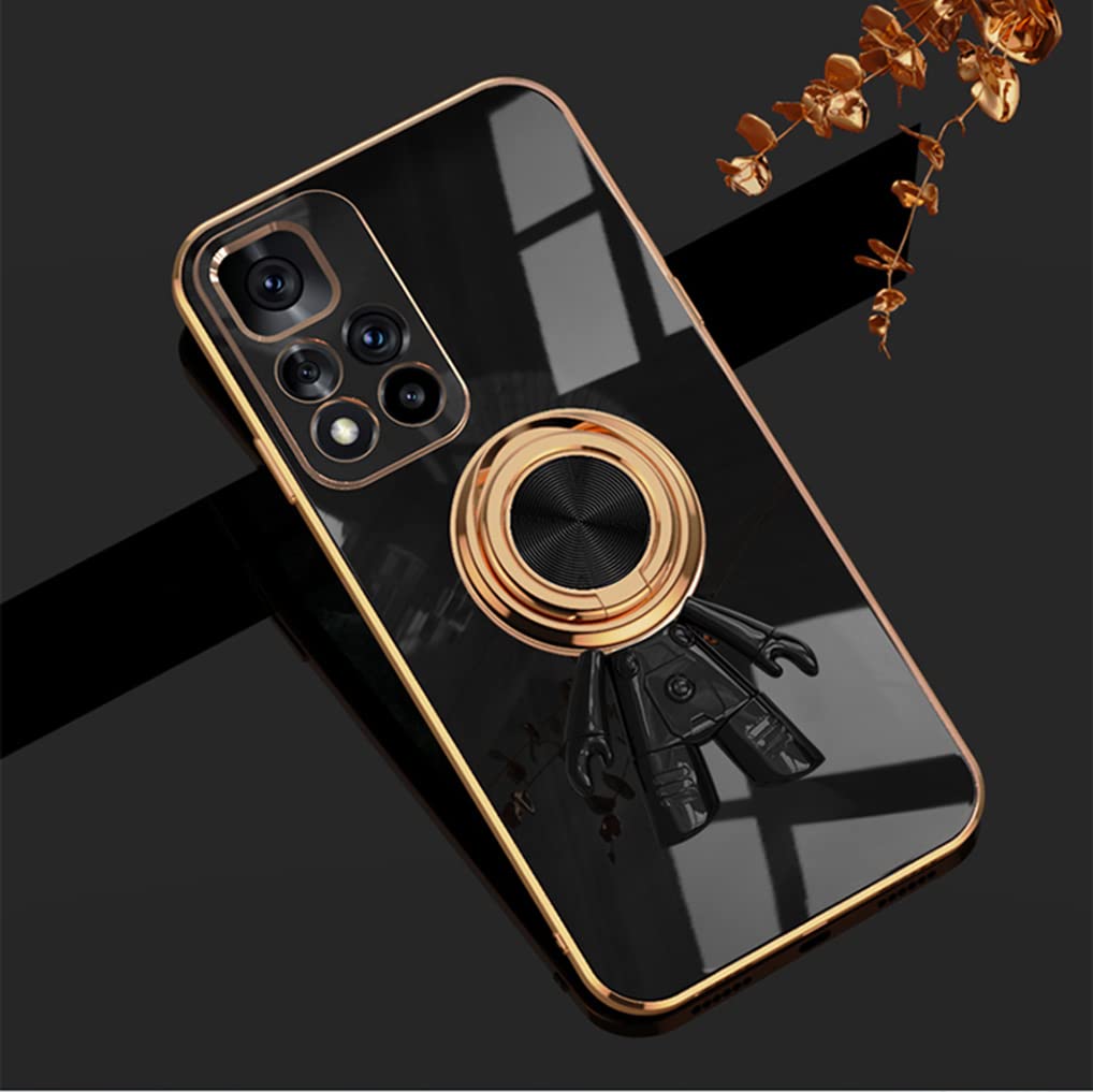EASSGU TPU Silicone Custodia per POCO F3 / POCO F3 5G / Xiaomi MI 11i (6.67 Inches), Cover Protettiva in Silicone TPU Motivo Dipinto Trasparente - Astronauta 1