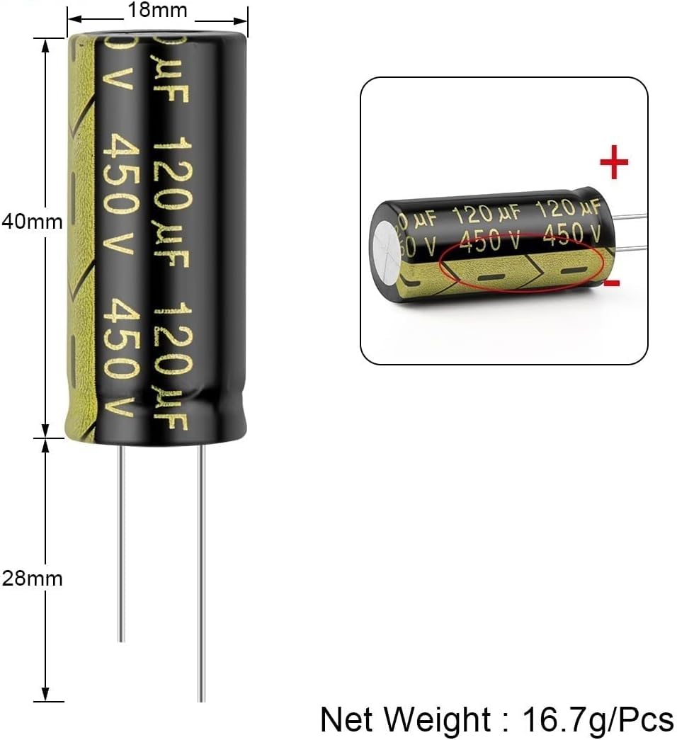 Condensateur Électrolytique 120uF 450V 105°C Basse - Foto 10