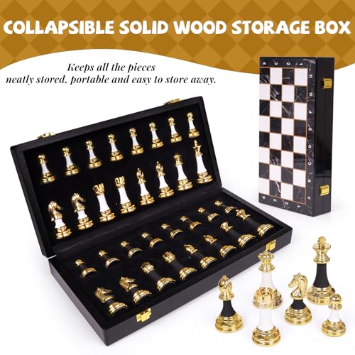 Set de Ajedrez Grande con Tablero Plegable de Madera 15 Pulg miniatura 4