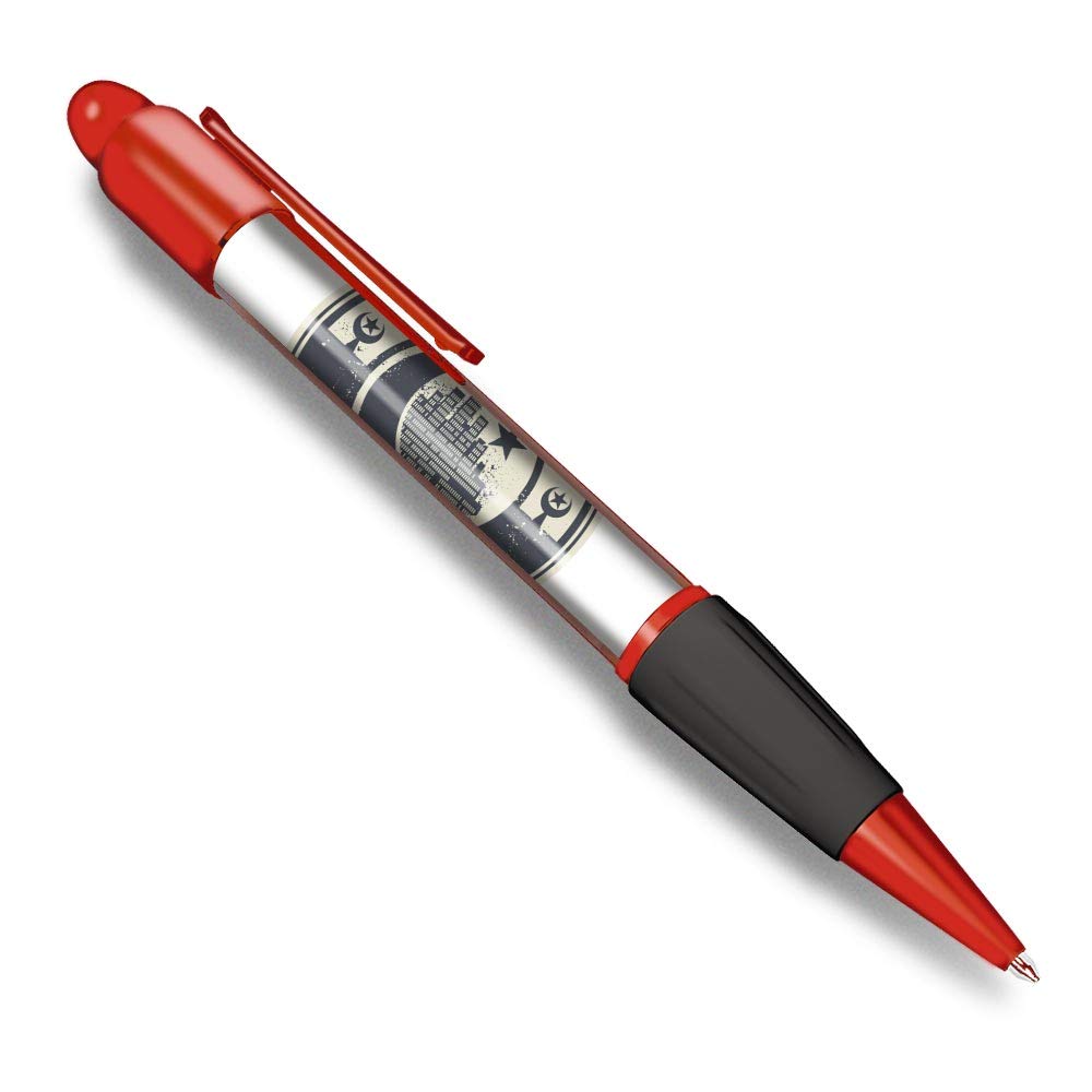 Beautiful and comfortable Red Ballpoint Pen (Black Ink) - Pakistan Lahore Flag Travel Moon #7438
