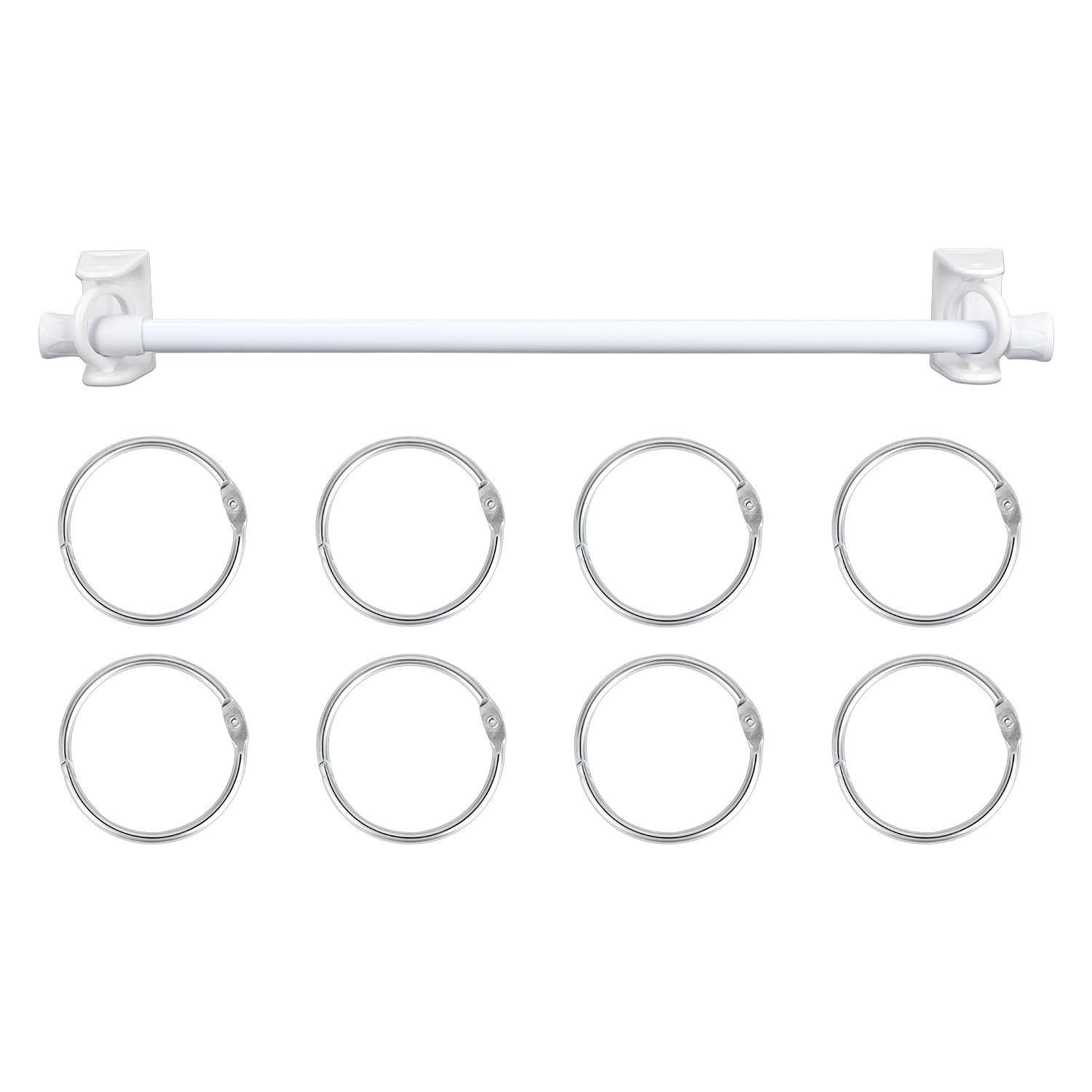 Flip Calendar Holder Set, Classroom Adjustable Anchor Chart Stand Rod for Calendar Pocket Chart with 2 Brackets and 8 Loose Leaf Rings Suitable for Office Home Wall Supplies Accessories