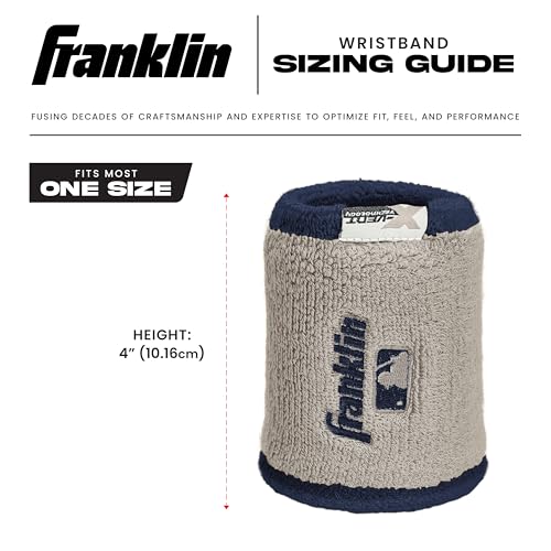 Franklin Sports X-Vent Baseball + Softball Wristbands - Navy + Gray - image 7