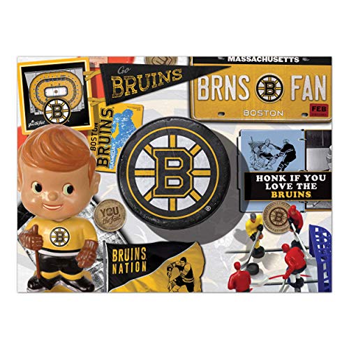 Image of YouTheFan NHL Boston Bruins Retro Team Large Puzzle | 500 Pieces, 18 inch X 24 inch Size, Filled With Fun Team Memorabilia, Fun Fan Gift, Original Design, Officially Licensed
